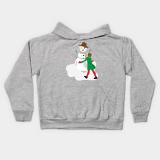 Winter story with snowman Kids Hoodie